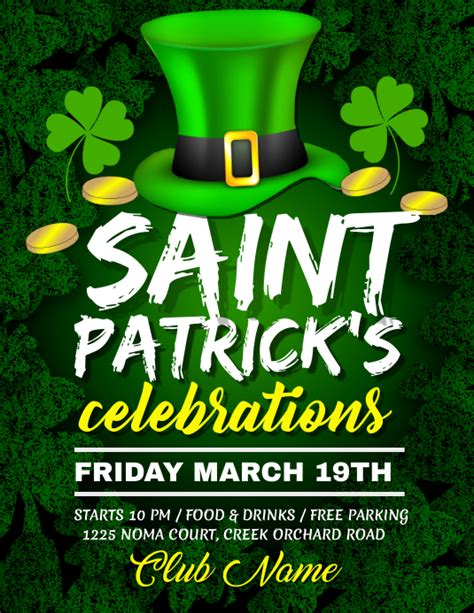 St Patricks Day Flyer Saint Patrick Celebrations Template