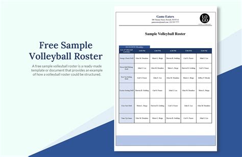 FREE Volleyball Roster Template Download In Excel Google Sheets Template Net