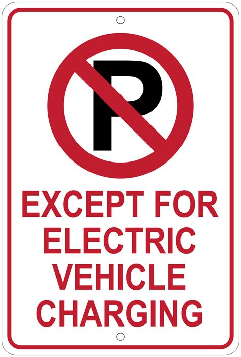 Get your custom parking signs at buildasign.com! No Parking Except For Electric Vehicle Charging 8"x12 ...