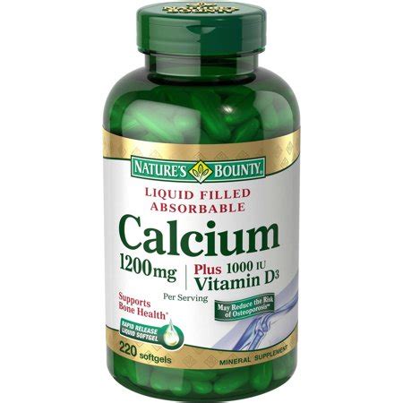 Calcium plus vitamin d were also reported to mitigate bone density loss associated with antiretroviral therapy in hiv patients (72) (92). Nature's Bounty Calcium Plus 1000 IU Vitamin D3 Mineral ...