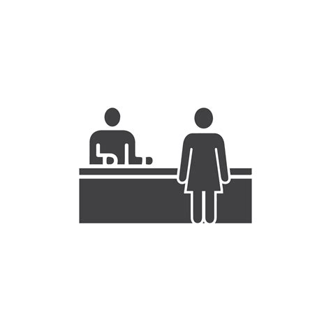 Registration Desk Vector Customer Service Desk Icon Ticket Counter