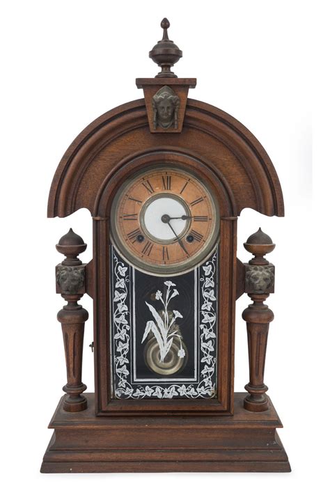 Ansonia King American Shelf Clock 8 Day Time And Strike Movement Late 19th Century With Key