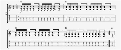 A Beat Of 16th Notes A Beat Of A Dotted 8th 16 Note Guitar Rhythm