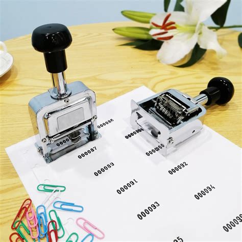 5 6 7 8 9 10 Digits Metal Sequential Hand Auto Self Inking Page