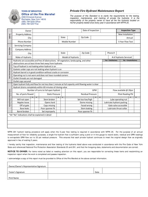 Fire Hydrant Inspection Report Fill Out Sign Online Dochub