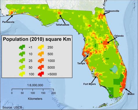 Florida Population Distribution Map