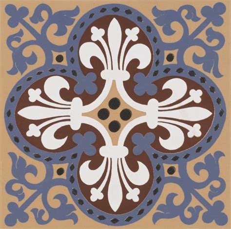 Original Style Victorian Floor Tiles Wellesley White Blue 151x151
