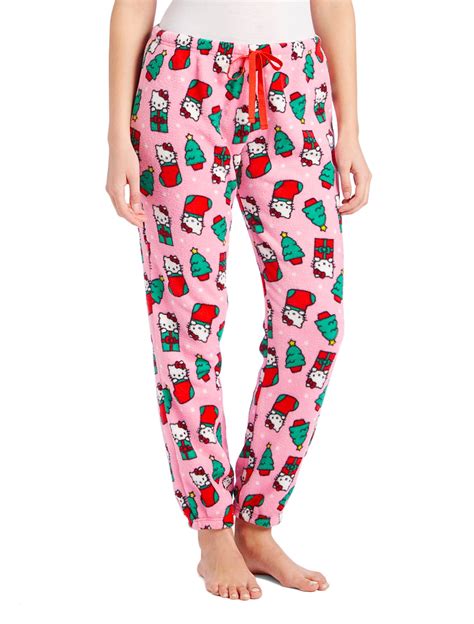 Hello Kitty Womens Hello Kitty Christmas Fleece Pajama Pants