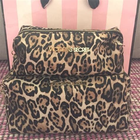 Victorias Secret Leopard Cosmetic Bags Bundle Victoria Secret Cosmetic Bag Victoria Secret Bags