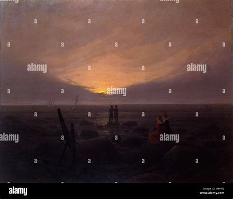 Caspar David Friedrich Moonrise Over The Sea Stock Photo Alamy