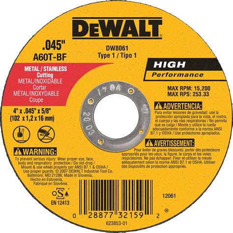 Dewalt Dw8061 4 X 045 X 58 Metal Cutting Angle Grinder Thin Cutoff