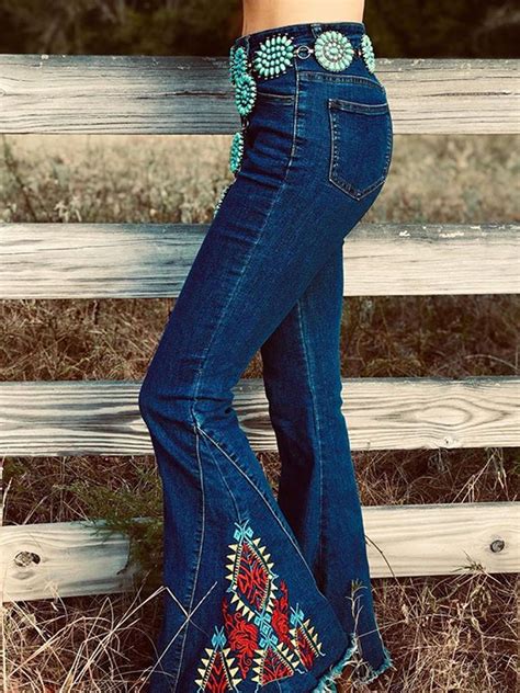 Denim Vintage Pants In Vintage Pants Bell Bottom Jeans Outfit Western Outfits Women