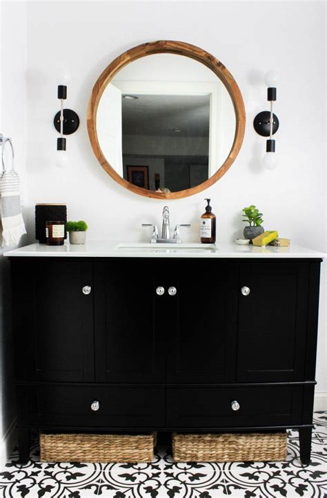 Transitional Black And White Bathroom Reveal W Collective Interiors