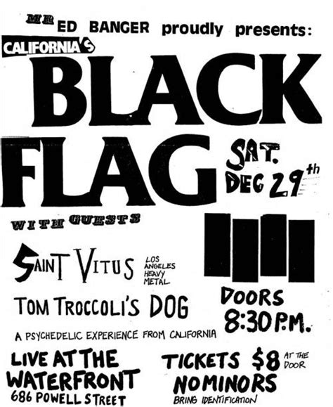 Black Flag Saturday 29 December Source Vancouver Punk Rock Collection