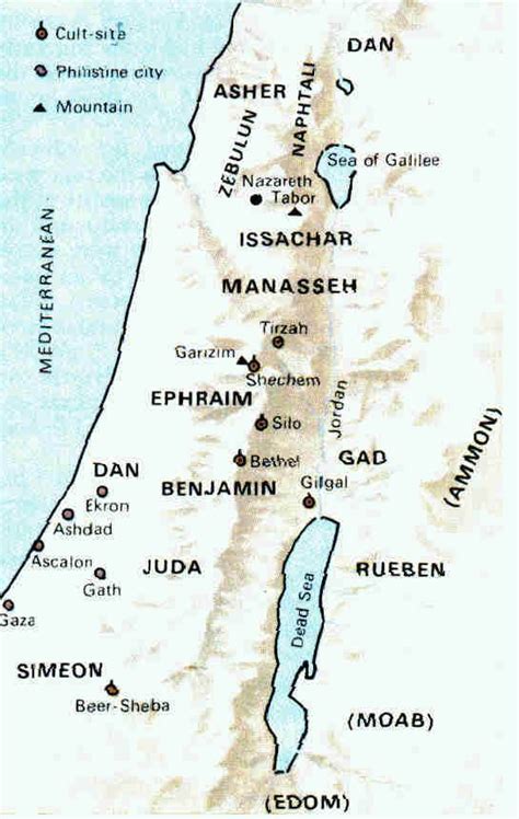 Israel During The Period Of The Judges Ancient Map Of Israel Bible