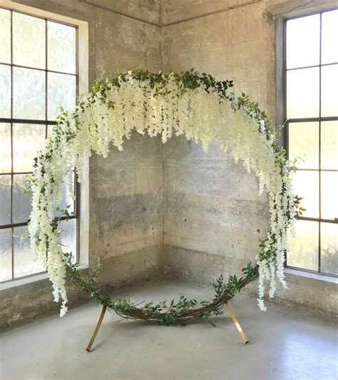 Circle Wedding Arch With Wisteria Hanging Flowers Wedding Wedding