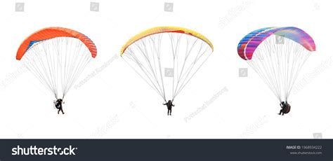 Collection Bright Colorful Parachute On White Stock Photo Edit Now