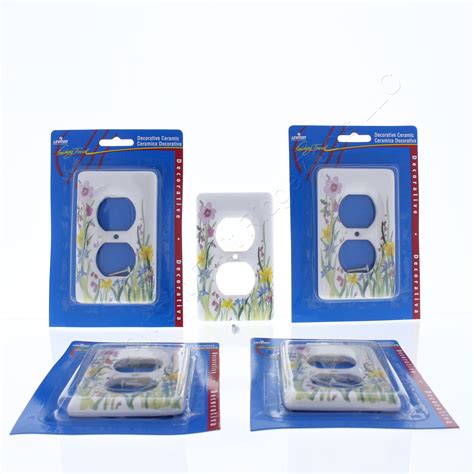 This collection includes options for decora switches, power outlets. 5 Leviton 1-Gang Porcelain Decorative Wildflower Wallplate Duplex Outlet Covers | eBay