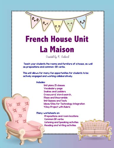 Maison House Complete Unit Speaking Activities Writing Activities