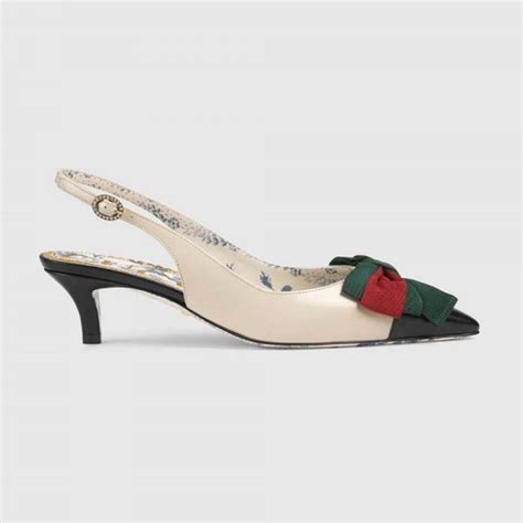 Gucci Women Shoes Patent Leather Ballet Flat With Bee 10mm Heel Black