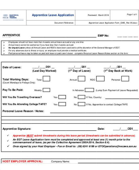 Leave application form is very important document; FREE 57+ Application Forms in MS Word | PDF