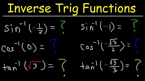 Evaluating Inverse Trigonometric Functions Basic Introduction