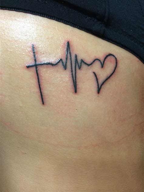 Nurse Tattoo Faith Hope Love Cross Heartbeat Heart