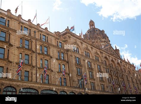 Harrods World Famous Department Store In Knightsbridge London Stock