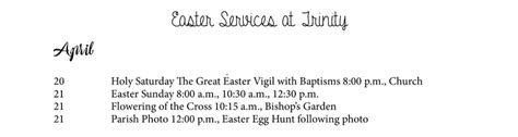 Easter Weekend at Trinity | Trinity Episcopal Church