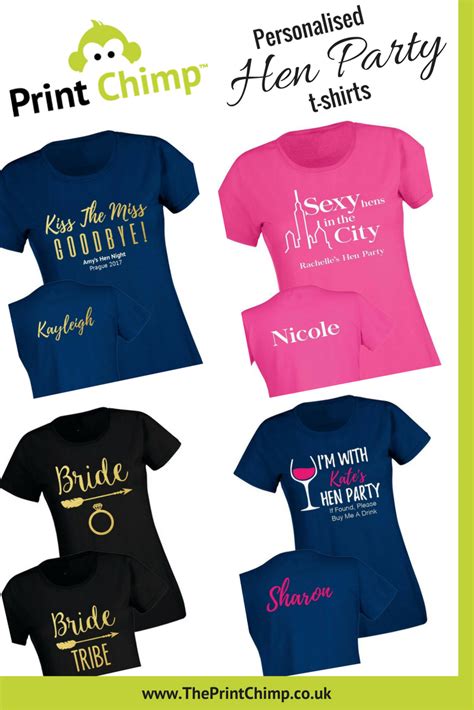 Personalised Hen Party T Shirts From £1095 Personalise Name