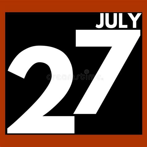July 27 Modern Daily Calendar Icon Date Day Month Stock