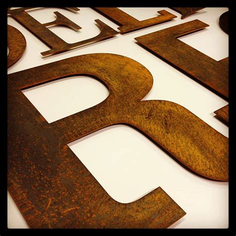 Rusted Metal Lettering Typography Illustration Design Lettering