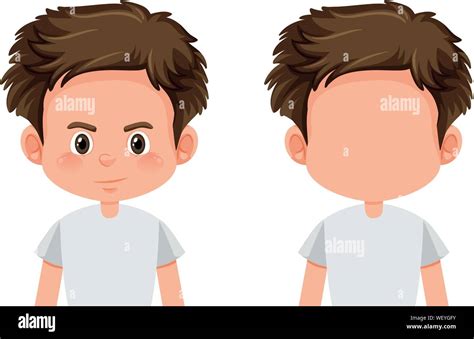 Boy With Face And No Face Illustration Stock Vector Image And Art Alamy