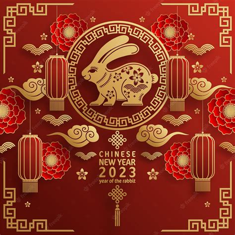 Premium Vector Happy Chinese New Year 2023 Year Of The Rabbit