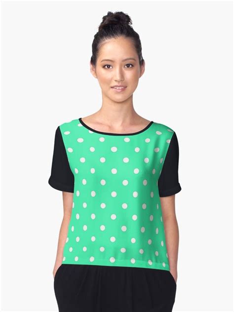 mint green and white polka dots graphic t shirt dress by j ccreations chiffon tops polka dot