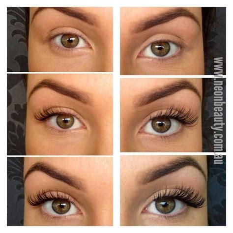 professional lash extensions different thicknesses and lengths neon hair makeup goals