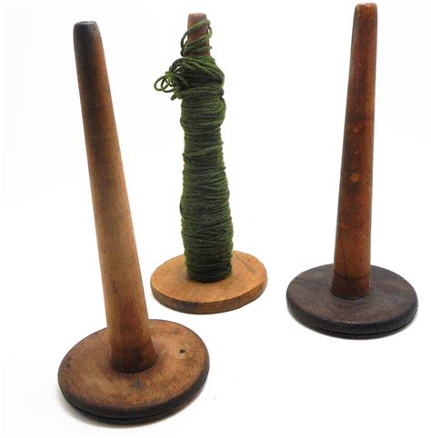 Vintage Wooden Tapered Spools Spindles For Yarn Textiles Set Etsy