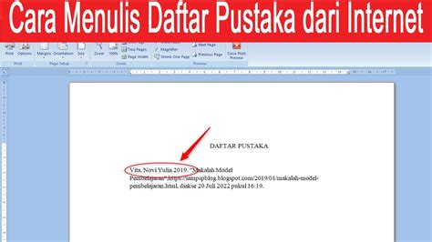 Cara Menulis Daftar Pustaka Sumbernya Dari Internet Youtube