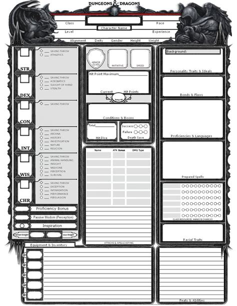 New Updated D3goth 5e Character Sheet Now Form Fillable X Post R