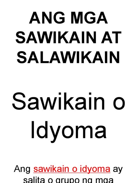 Sawikain At Salawikain Pdf