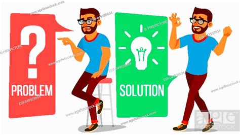 problem concept vector thinking man problem solving question mark light bulb stock vector