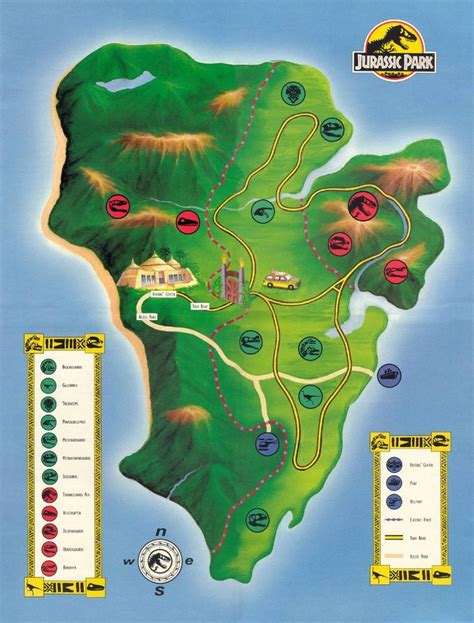 Jurassic Park Isla Nublar Map by WillDinoMaster on DeviantArt Parque jurásico Dinosaurios
