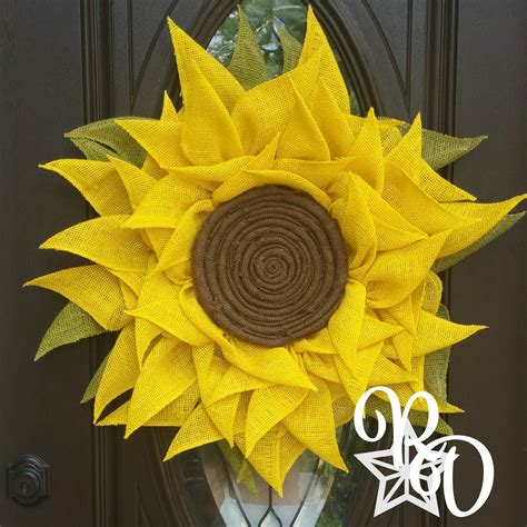 Burlap Sunflower Wreath by RobinsonDesignsTX on Etsy | Burlap crafts, Burlap sunflower, Burlap ...