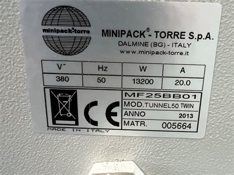Minipack Torre Continua Plexi 60 With Shrink Wrap Tunnel 50 Twin