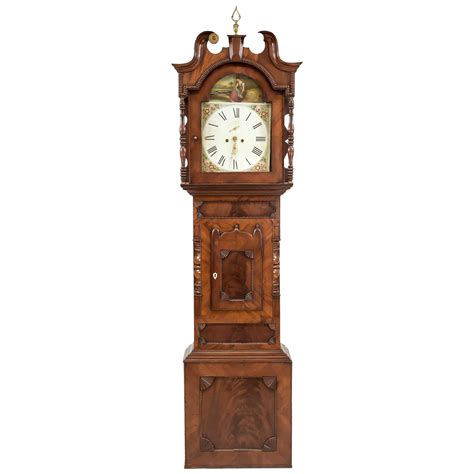Antique English Mahogany Grandfather Clock Circa 1890 For Sale At