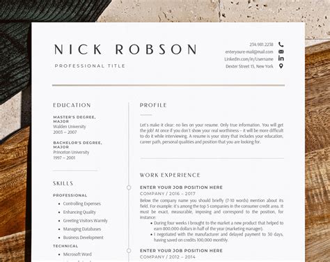 Modern Resume Templates Simple Resume Template 2022 Template Etsy Canada