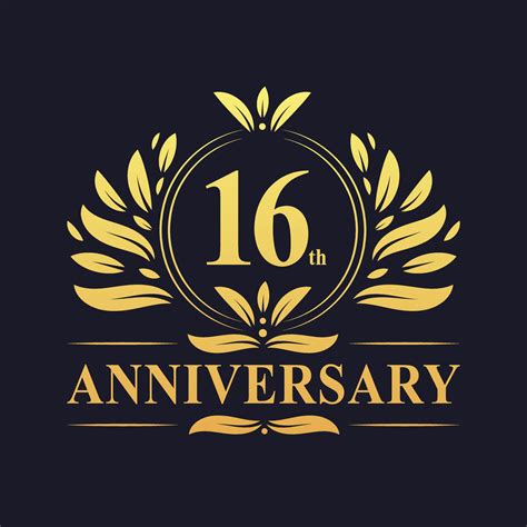 Diseño De Aniversario 16 Lujoso Logo De Aniversario De 16 Años De Color Dorado 3585329 Vector