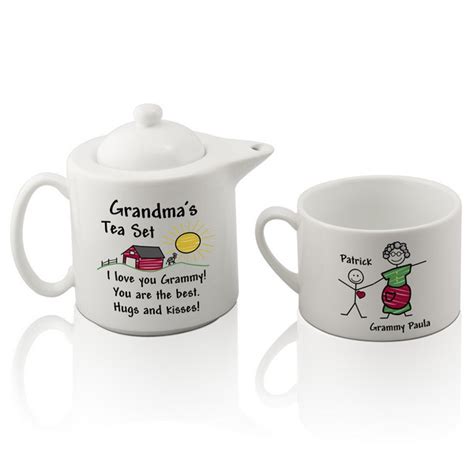 Personalized gifts for new grandma. Personalized Tea Set for Grandma