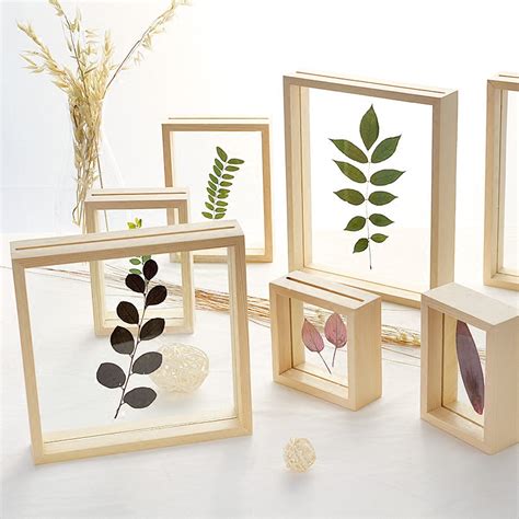 Quality Wood Double Sided Glass Diy Frame Simple Plant Specimens Frame Home Decor Photo Frames