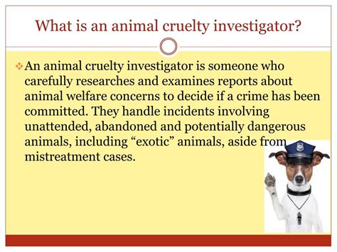 Ppt Animal Cruelty Investigator Powerpoint Presentation Free